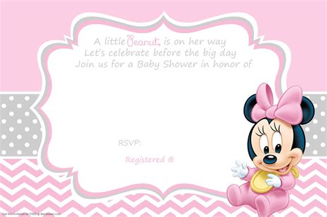 Free Printable Minnie Mouse Baby Shower Invitation | Beeshower