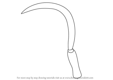 Learn How to Draw a Sickle (Tools) Step by Step : Drawing Tutorials