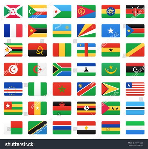 African Countries Flags Vector Icons Set Stock Vector (Royalty Free) 428907382 | Shutterstock