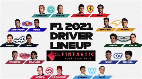 2021 Formula 1 Drivers - Guide To Formula 1 -F1ntastic.com