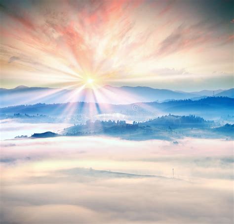 Foggy Sunrise in the Carpathian Mountains Stock Photo - Image of mountains, country: 78692904