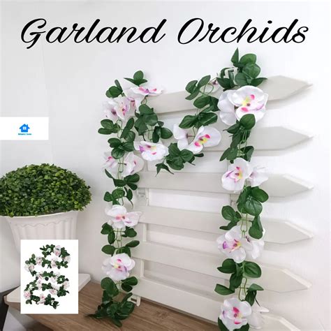 Artificial Hanging Garland Orchids With 24 Flower Head Good For Balcony Wedding Home For ...