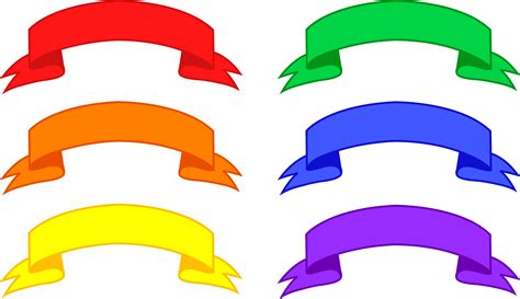 Six Colorful Banners Set - Free Clip Art