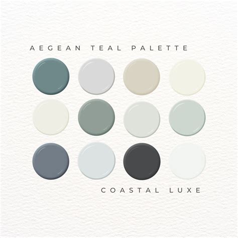 Aegean Teal Color Palette Benjamin Moore Whole House Palette Beach ...