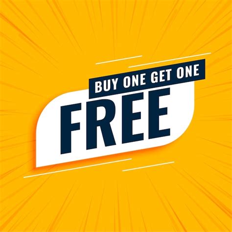 Free Vector | Buy one get one free sale yellow banner