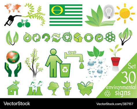 Environmental signs Royalty Free Vector Image - VectorStock