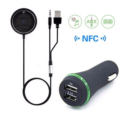 NFC Bluetooth Car Kit Wireless A2DP Bluetooth 4.0 Receiver Aux Adapter ...