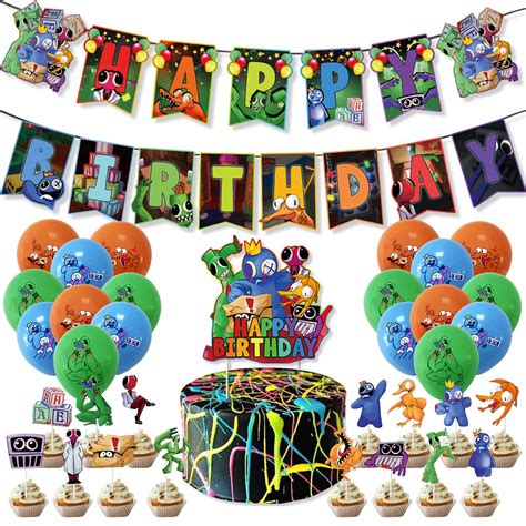 Buy 35 Pcs Roblox Birthday Decorations,Wopin- Roblox Party Decorations, Party Supplies Include ...