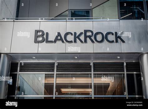 Marquee at the main entrance to the BlackRock Headquarters building in ...