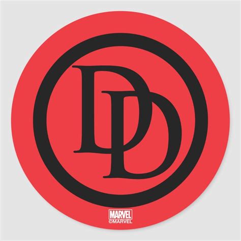 Daredevil Logo Classic Round Sticker | ? logo, Daredevil, Marvel and dc characters