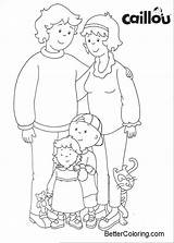 Caillou Coloring Pages Family  Free Printable sketch template