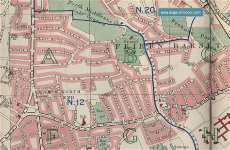 Map of Friern Barnet, London