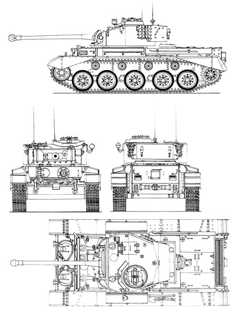 Comet tank Blueprint - Download free blueprint for 3D modeling