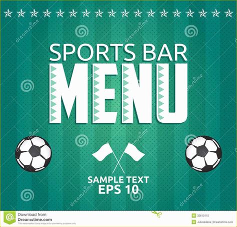 Sports Bar Business Plan Template Free Of Football Sports Bar Menu Card Design Template Royalty ...