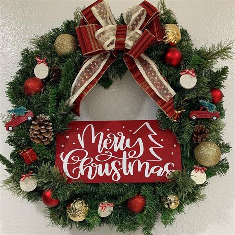 Merry Christmas Wreath | Etsy