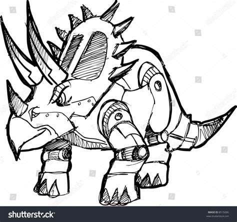 Sketchy Robot Shark Vector Illustration - 8515006 : Shutterstock