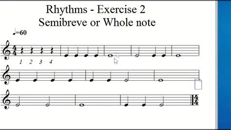 Basic of reading music rhythms quarter half and whole notes - YouTube