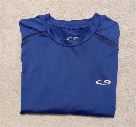 Men's boy's CHAMPION Duo-dry blue & black microfiber LS workout top/shirt sz M | eBay