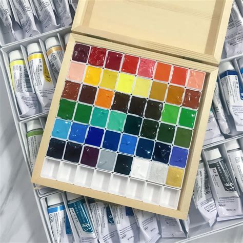 Holbein Watercolor Ancient Color Watercolor Set 48 Colors Set Farby ...