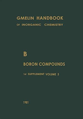 B Boron Compounds: Boron and Chalcogens. Carboranes. Formula Index for ...