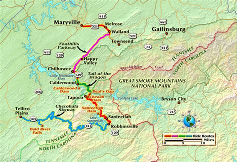 Us 129 Tail Of The Dragon Map