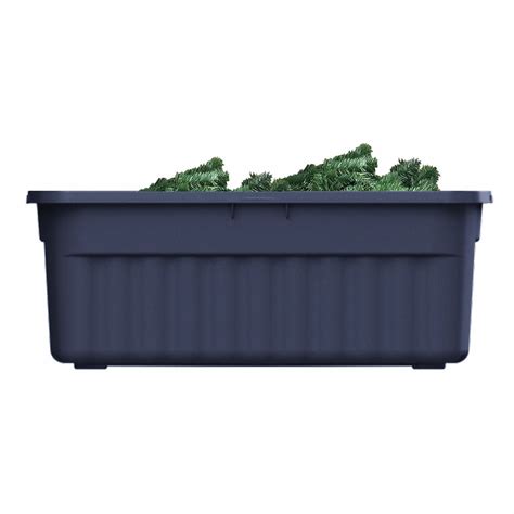 RUBBERMAID Storage Tote: 50 gal, 43 in x 21 1/4 in x 17 7/8 in, Dark Blue/Metallic Body ...