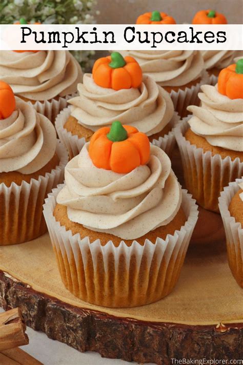 A UK recipe for moist spiced Pumpkin Cupcakes, made using pumpkin puree. Topped with cinnamon ...