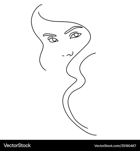 Abstract face line drawing beauty woman portrait Vector Image