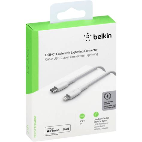 Belkin Cable, with Lightning Connector, USB-C | Shop | Donelan's ...