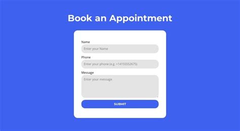 Book an appointment HTML Template