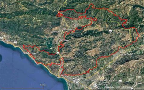 Ojai fire update map