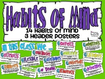 Habits of Mind Poster Set by Literacy Loves Company | TPT