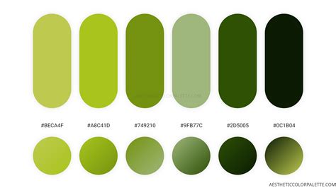 Apple Green Colors - Aesthetic Color Palette