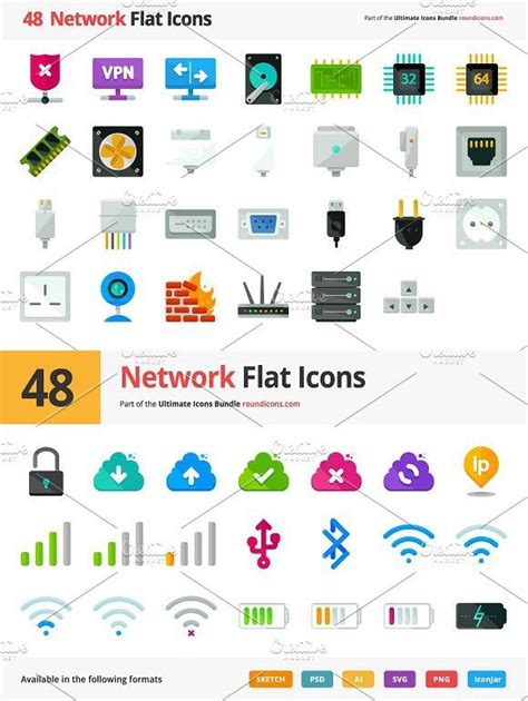 48 Network Flat Icons | Flat icon, Icon, Networking