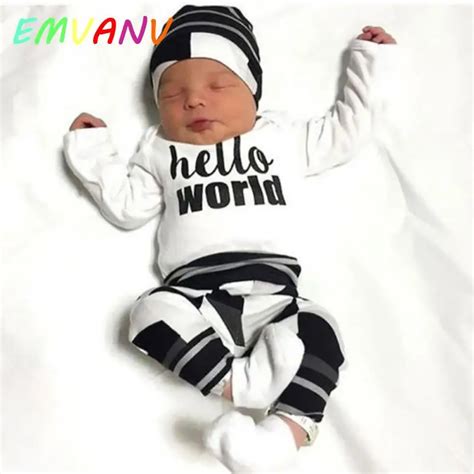 3pcs Newborn Infant T Shirt Tops Pants Hat Baby Boys 3 pieces Clothes ...