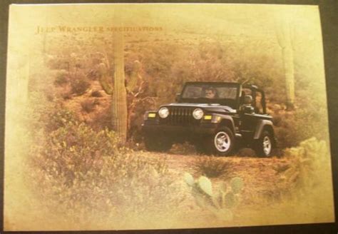 Buy 2005 Jeep Wrangler Dealer Sales Brochure 4X4 Specifications Rare! in Holts Summit, Missouri ...