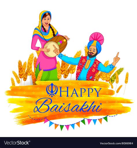 Happy baisakhi background Royalty Free Vector Image