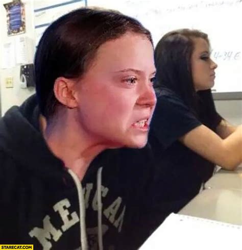 Greta Thunberg stressed kid in school meme photoshopped | StareCat.com