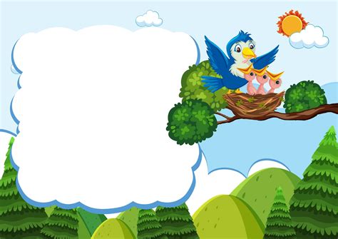 Hatchling birds design with blank banner 1337932 Vector Art at Vecteezy