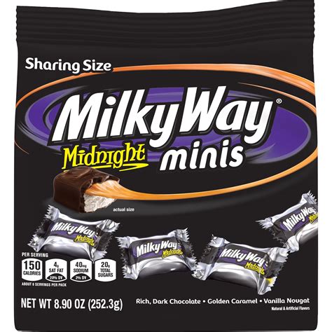 MILKY WAY Midnight Dark Chocolate Minis Size Candy Bars Bag, 8.9 Oz. - Walmart.com