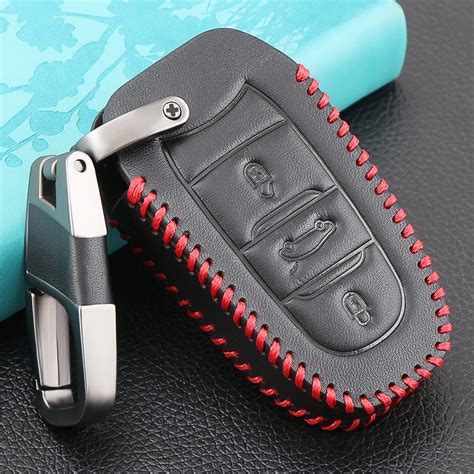 3 Button Leather Car Remote Key Fob Shell Cover Case For Peugeot 3008 ...