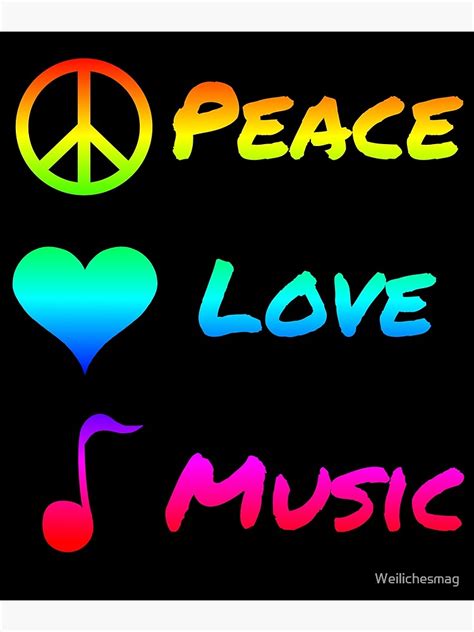 "Peace Love Music Peace Music Symbol Gift" Poster by Weilichesmag ...