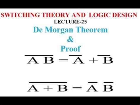 De-Morgan Law with Proof-Lect-25 (Hindi+English) - YouTube