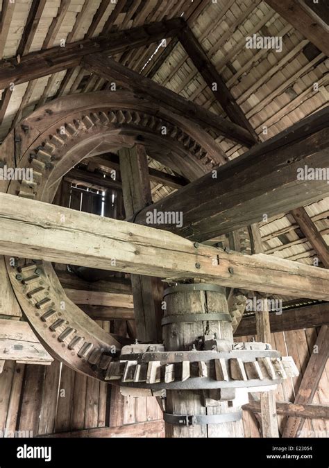 Old wooden windmill gear Stock Photo - Alamy