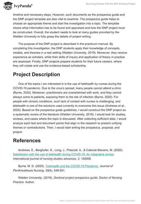 Becoming Familiar With the DNP Scholarly Project - 580 Words | Essay Example