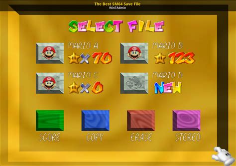 The Best SM64 Save File [Super Mario 64] [Mods]