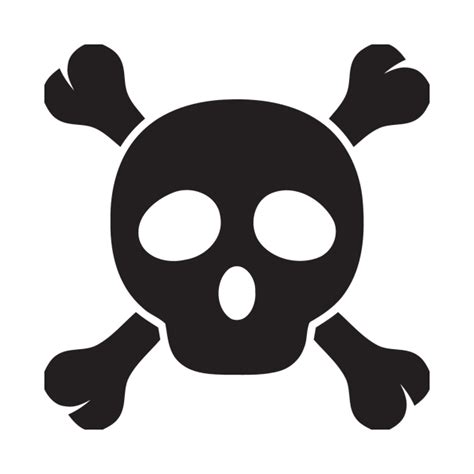 Death Symbol Skull and Bones Black Pirate Logo Icon Emoticon - Death ...