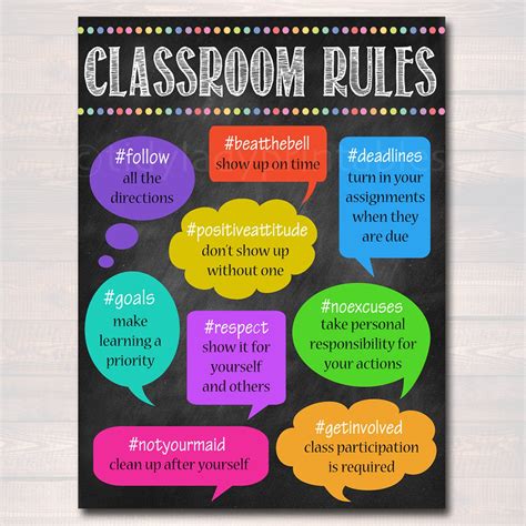 Hashtag Classroom Rules Poster | TidyLady Printables