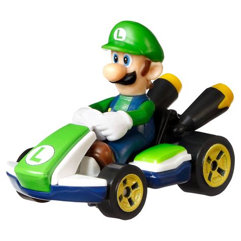 Hot Wheels Luigi Standard Kart Vehicle - Mario Track Race Die-Cast Toy ...