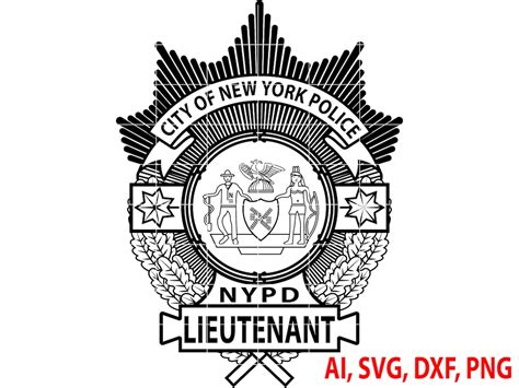 New York Police Lieutenant Badge, Logo, Seal, Custom, Ai, Vector, SVG ...